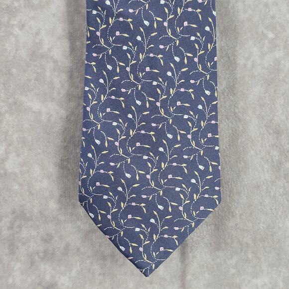 Joe Smith New York Purple Silver Floral Geometric Executive Silk Men's Neck Tie - Picture 1 of 5
